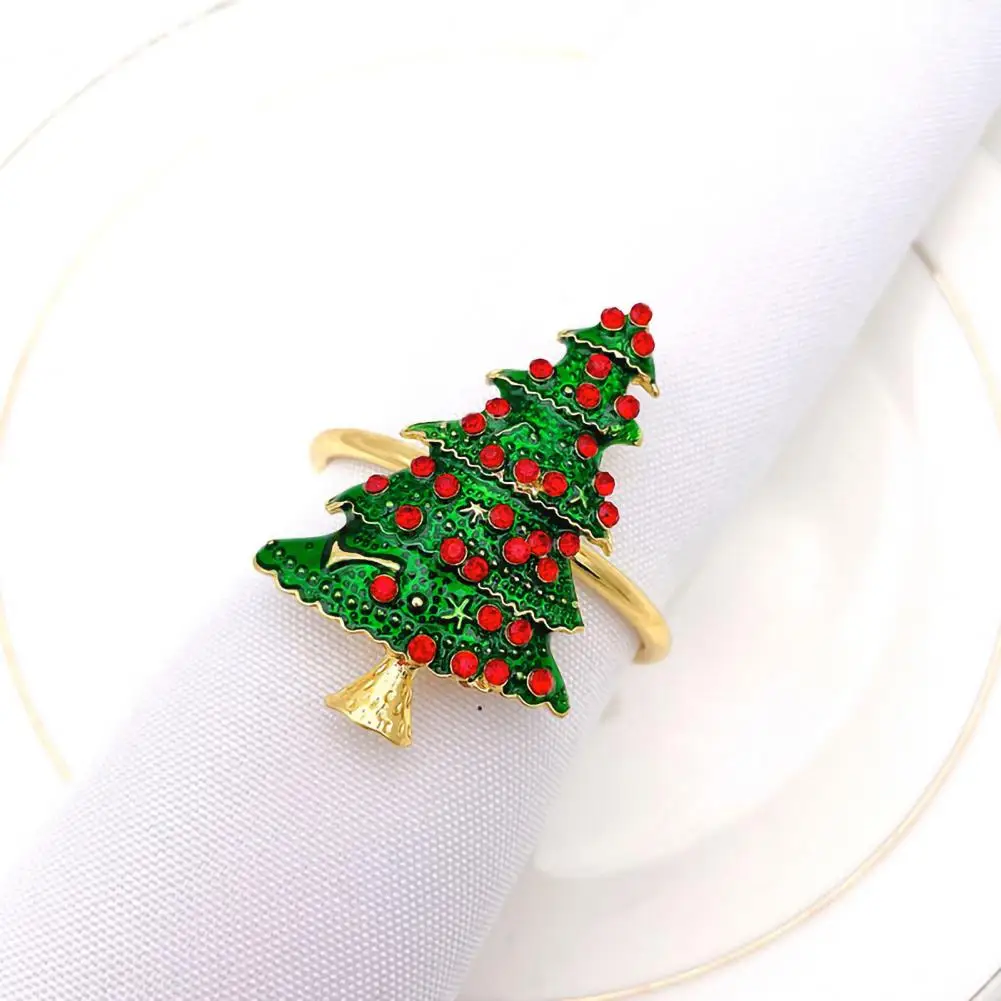 

Elegant Napkin Holders Set of 6 Napkin Rings Elegant Enamel Christmas Napkin Rings Xmas Tree Reindeer Snowflake for Wedding