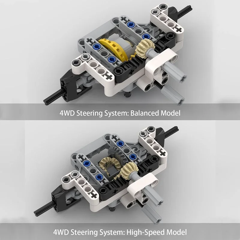 High-Tech MOC 4WD Steering System Differential Bricks Toys Car Structural Parts Mechanism Compatible With LEGO Building Blocks