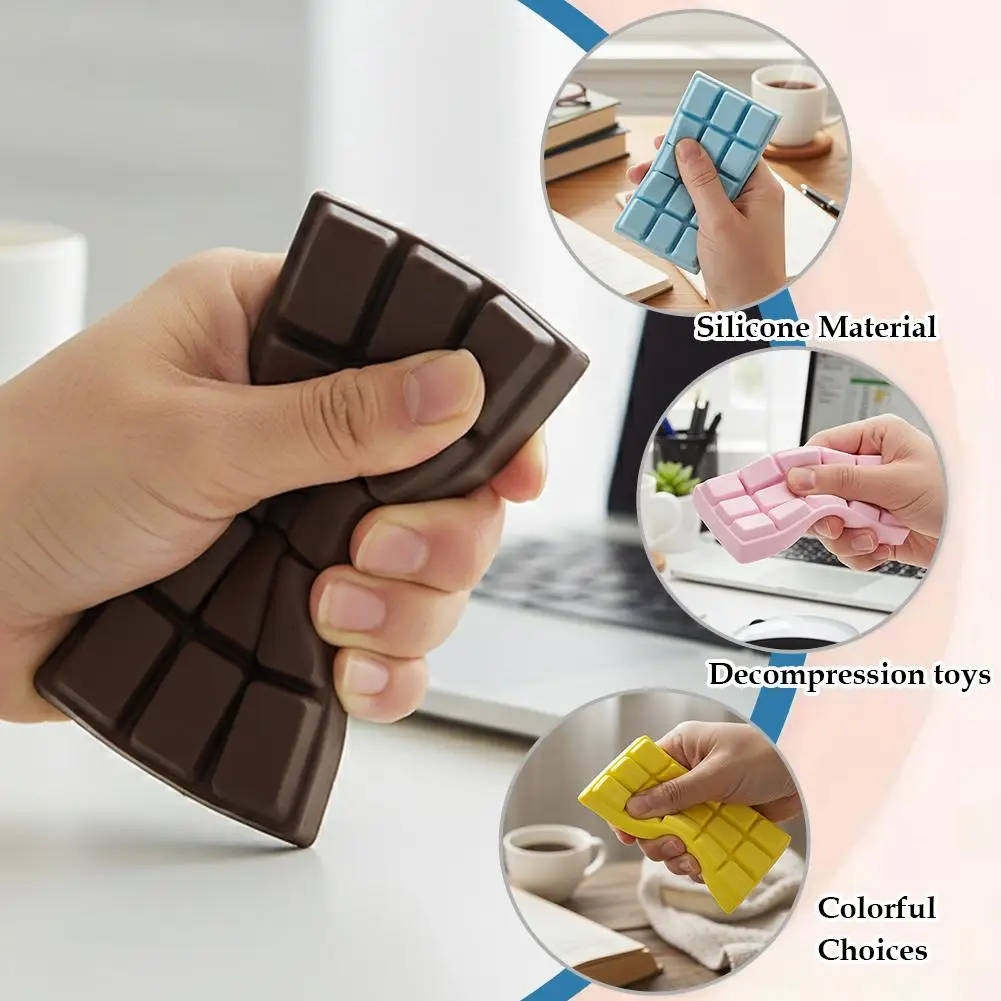 

Simulated Chocolate Squishy Slow Rising Squeeze Toy Simulation Food Slow Rebound Chocolate Stress Release Desktop Ornament