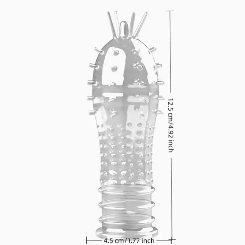 【SA】【SA】1Pcs Penis Sleeve Condoms For Men Extension Dick Enlargement Delay Ejaculation Spike Clit Massager Cover Crystal Condoms view 6