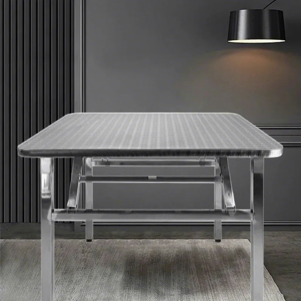 #304 Stainless Steel Folding Square Table, Commercial & Home Use, Space-Saving & Portable