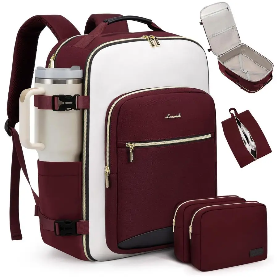 

Large Travel Backpack for Women amp Men, 40L Carry on Backpack for Airplanes, TSA Personal Item Travel Bag fits 17 Laptop, Water