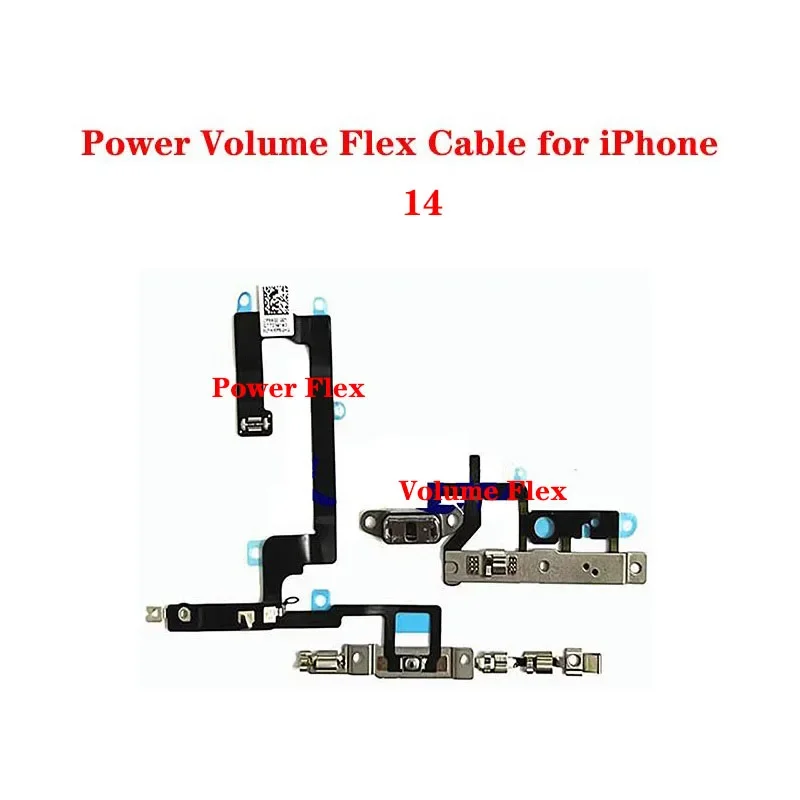 

MNAZ On Off Power Flex Cable with Metal For iPhone 14 Plus Pro Max Volume Switch Button Key Parts