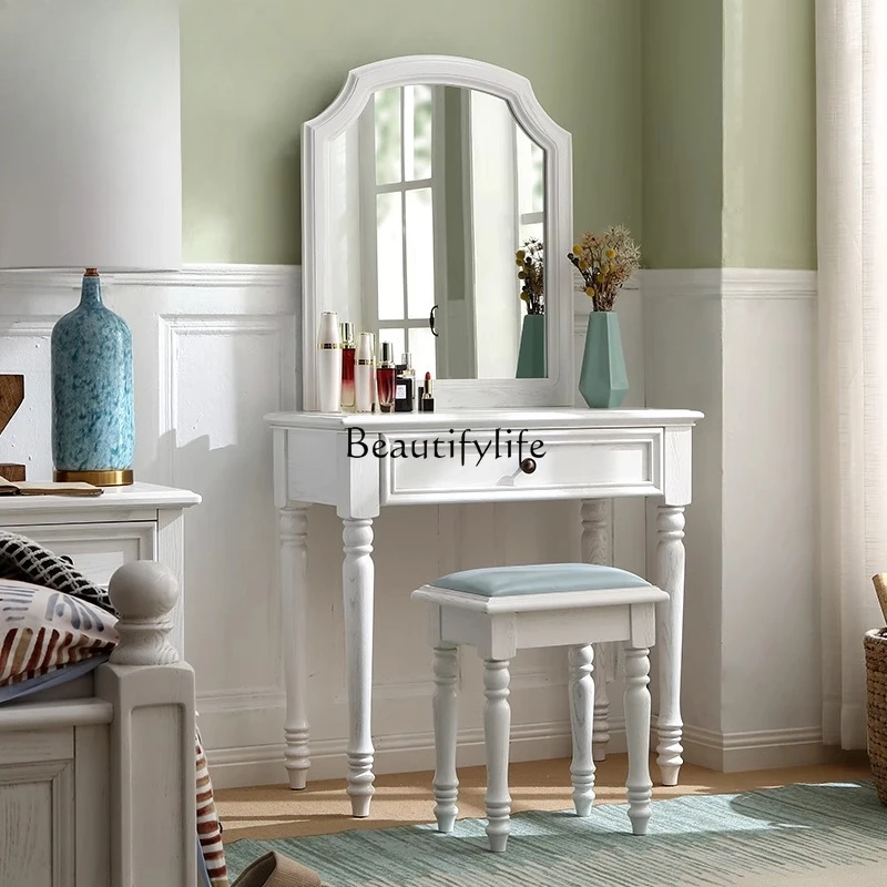 

*American tonality retro country ash wood dresser three-piece set