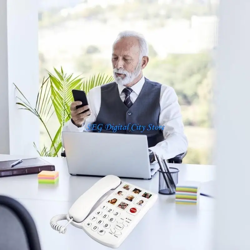 U75B Big Keypad Telephone  Fixed Landline Telephone With Loud Sound Controls Adjust