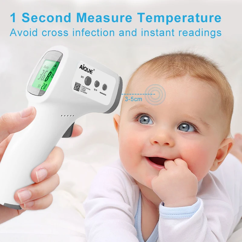 Backlit Baby Thermometer Non Contact Infrared Medical Forehead Thermometer Body Temperature Fever Certificated