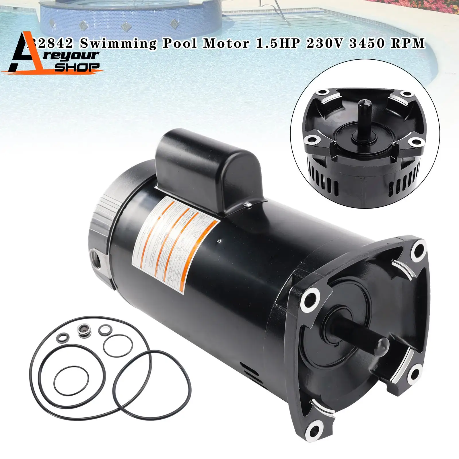 

B2842 Swimming Pool Motor 1.5HP 230V 3450 RPM