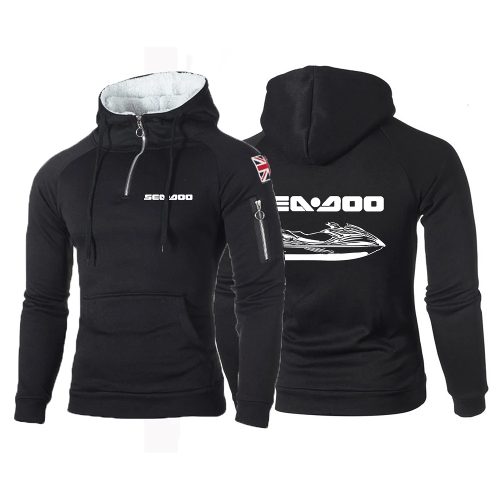 

Sea Doo Seadoo Moto Men's New Hoodies Sweatshirts Fashion Zipper Long Sleeve Hooded Casual Hoody Outwear Streetwear Pullover Top