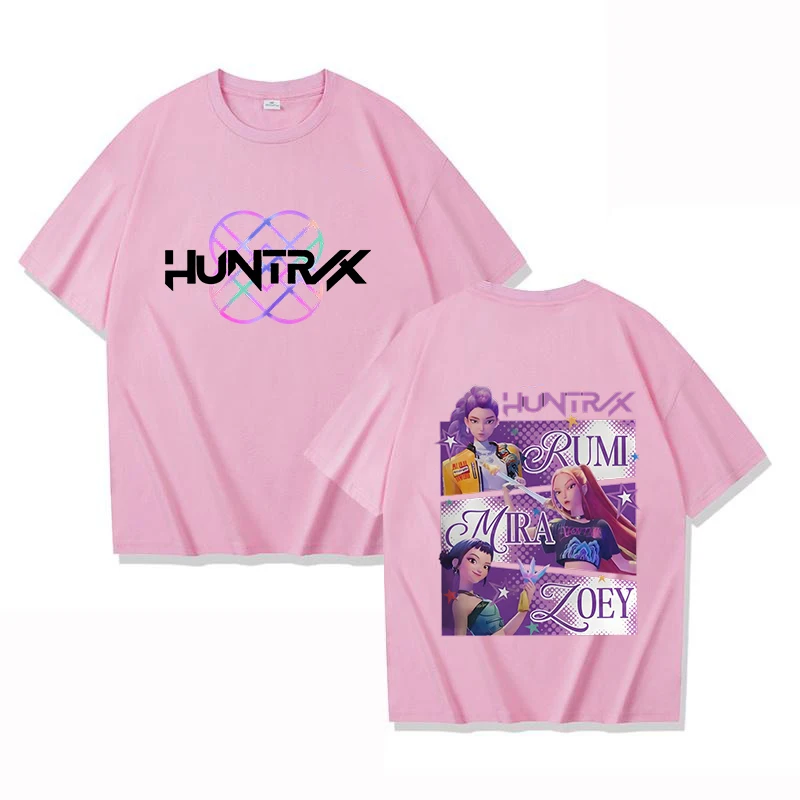 New Hot Kpop Demon Hunters T-shirts Mira Rumi Zoey Huntrix Fashion Women Girls Summer Tee Shirt Unisex Casual Short Sleeve Tops image 3