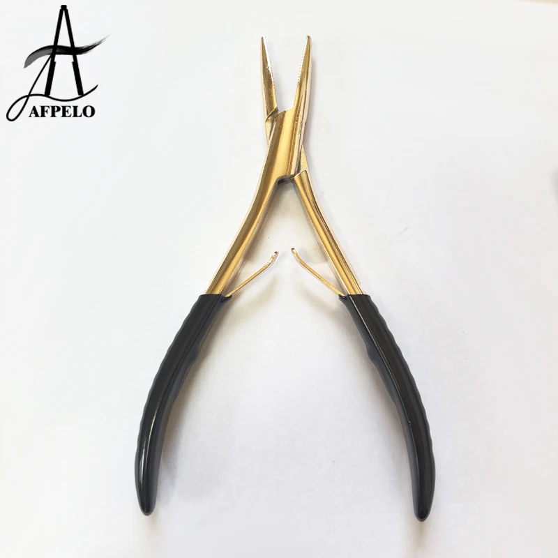 

Stainless Steel Flat Tip Hair Extension Pliers with Teeth Hair Tools for Hair Extensions