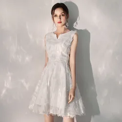 DongCMY White French Dress Usually Can Wear Birthday Homecoming Dresses Female Party Temperament Bridesmaid Cocktail Dresses2024