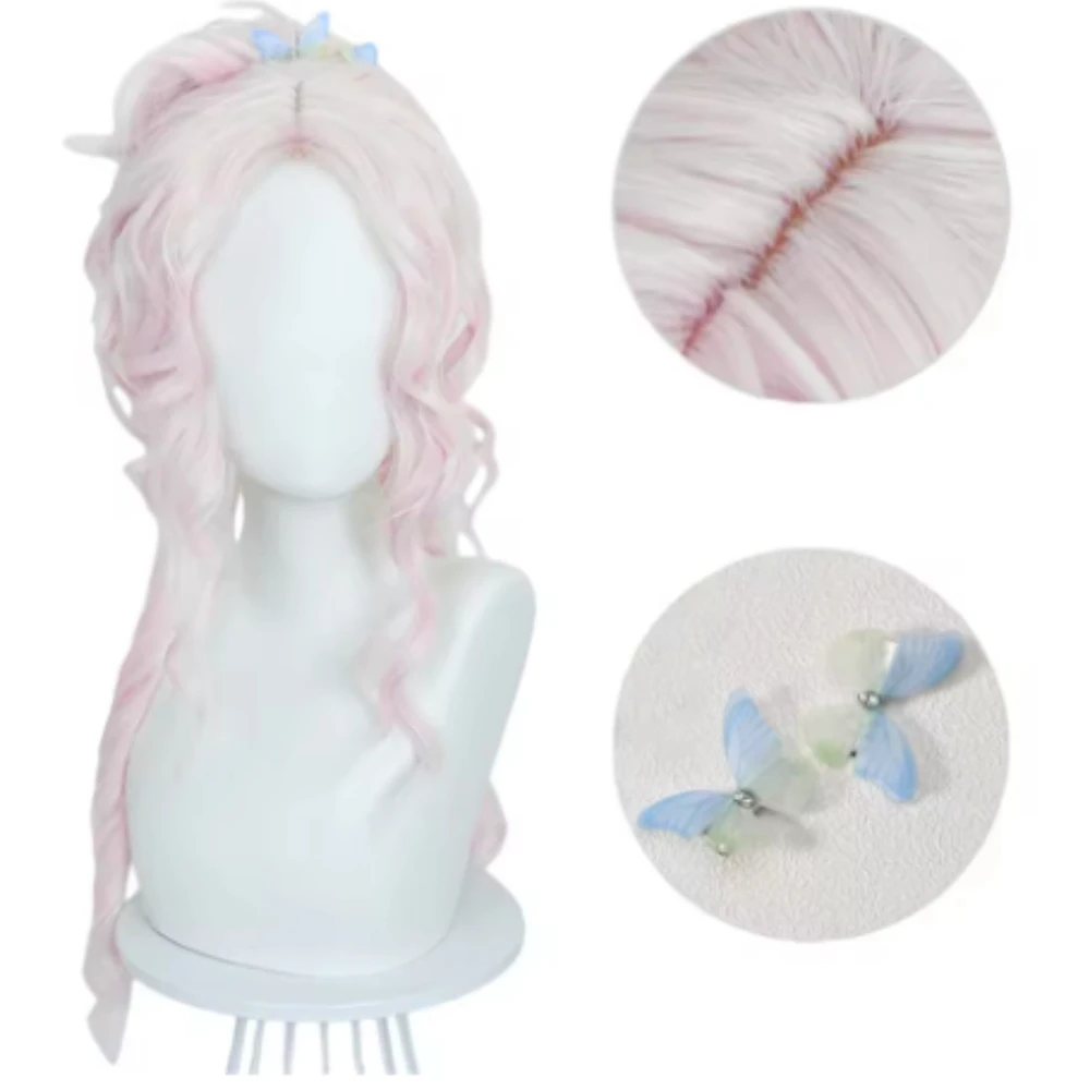 วิกผมตัวละครเอนิด ซินแคลร์ วิกผมสีชมพูแบบคลิปติดผมครึ่งหางม้า เหมาะสำหรับผู้หญิง สาวๆ ใช้ในงานปาร์ตี้ฮาโลวีน ชุดแฟนซี และเป็นเครื่องประดับ