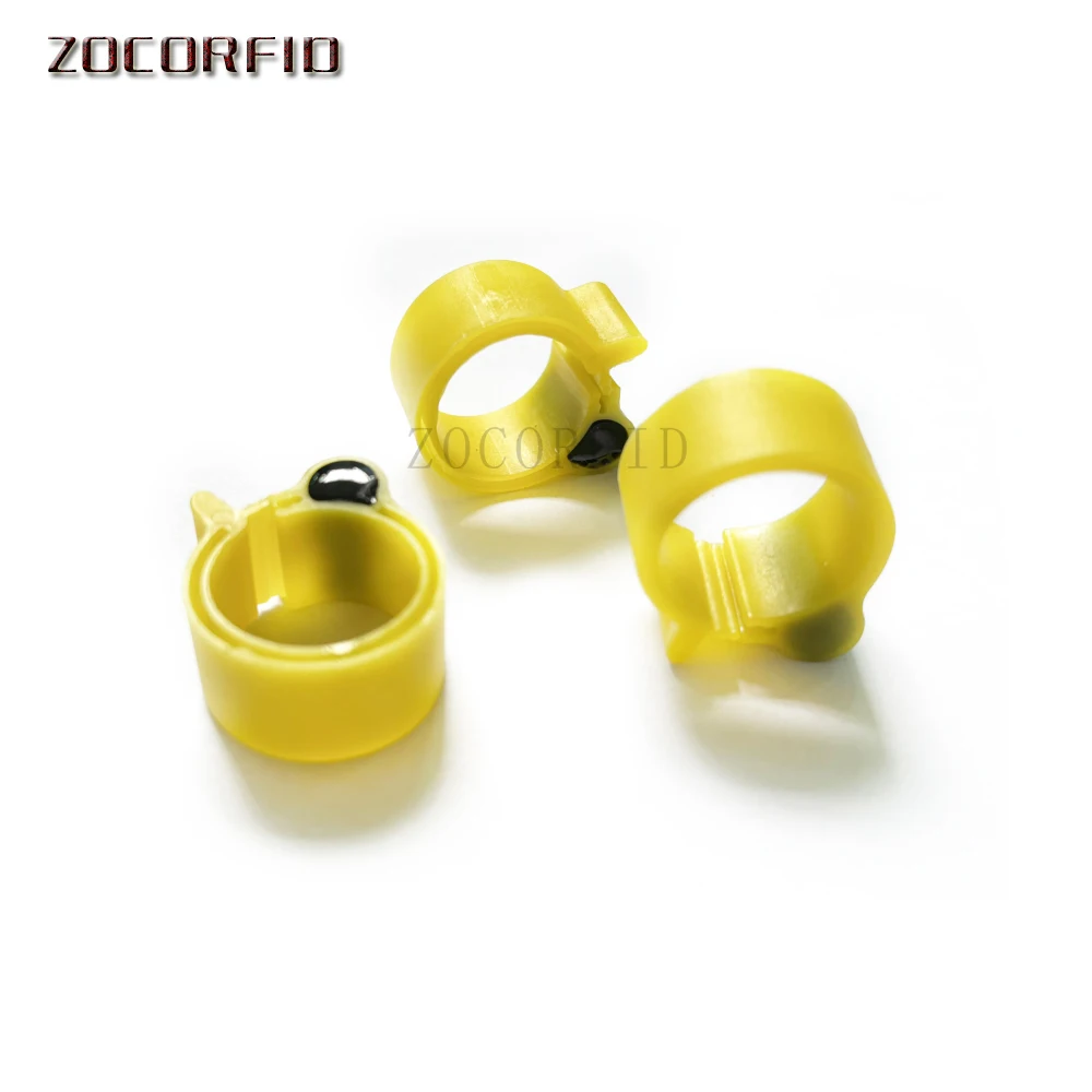 100 Stück Geflügel automatisches Management TK4100 EM4305 125-134,2 kHz RFID-Tag, Tierfußring mit RFID-Ring-Tags