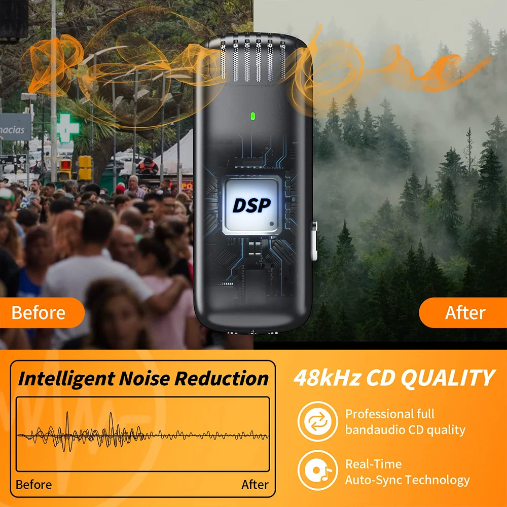 Portable Wireless Microphone Lavalier Audio Video Recording Mic Mini For IPhone iPad Android Phone Microfonoe With Charging Case