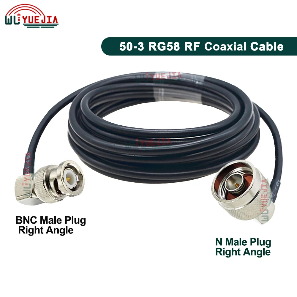 

1Pcs Q9 BNC to N RG58 Cable L16 N Male / Female to BNC Male Right Angle 90° Plug RG-58 Jumper 50 ohm RF Coaxial Extension Cable