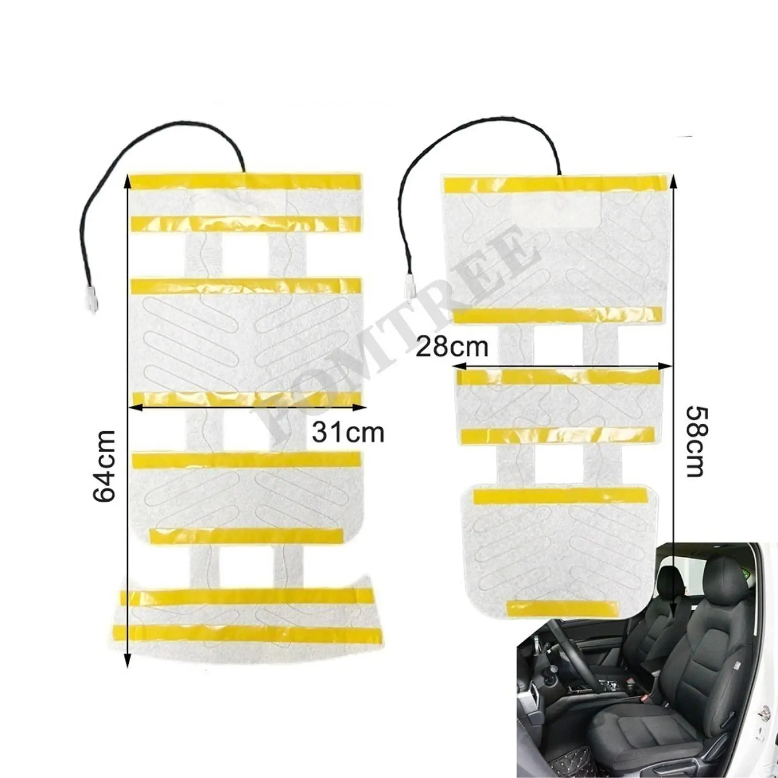 Car Seats Heater Kit Car Seats Heating Kit Sturdy Complete Spare Part Seat Accessories Universal for 2 Seats for CX-5