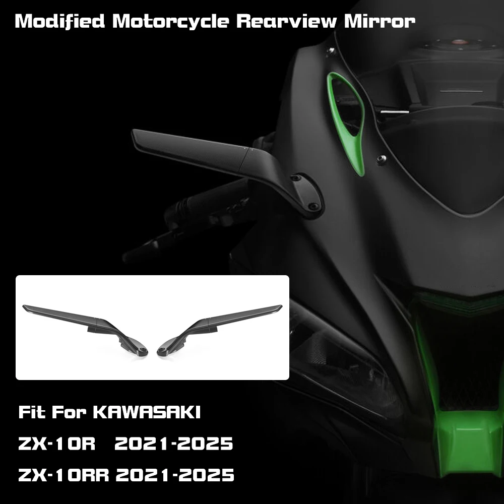 

Motorcycle Rearview Mirror Adjustable Winglet Mirror For Kawasaki Ninja ZX-10R ZX-10RR ZX10R ZX10RR ZX 10R 10RR 2021-2025