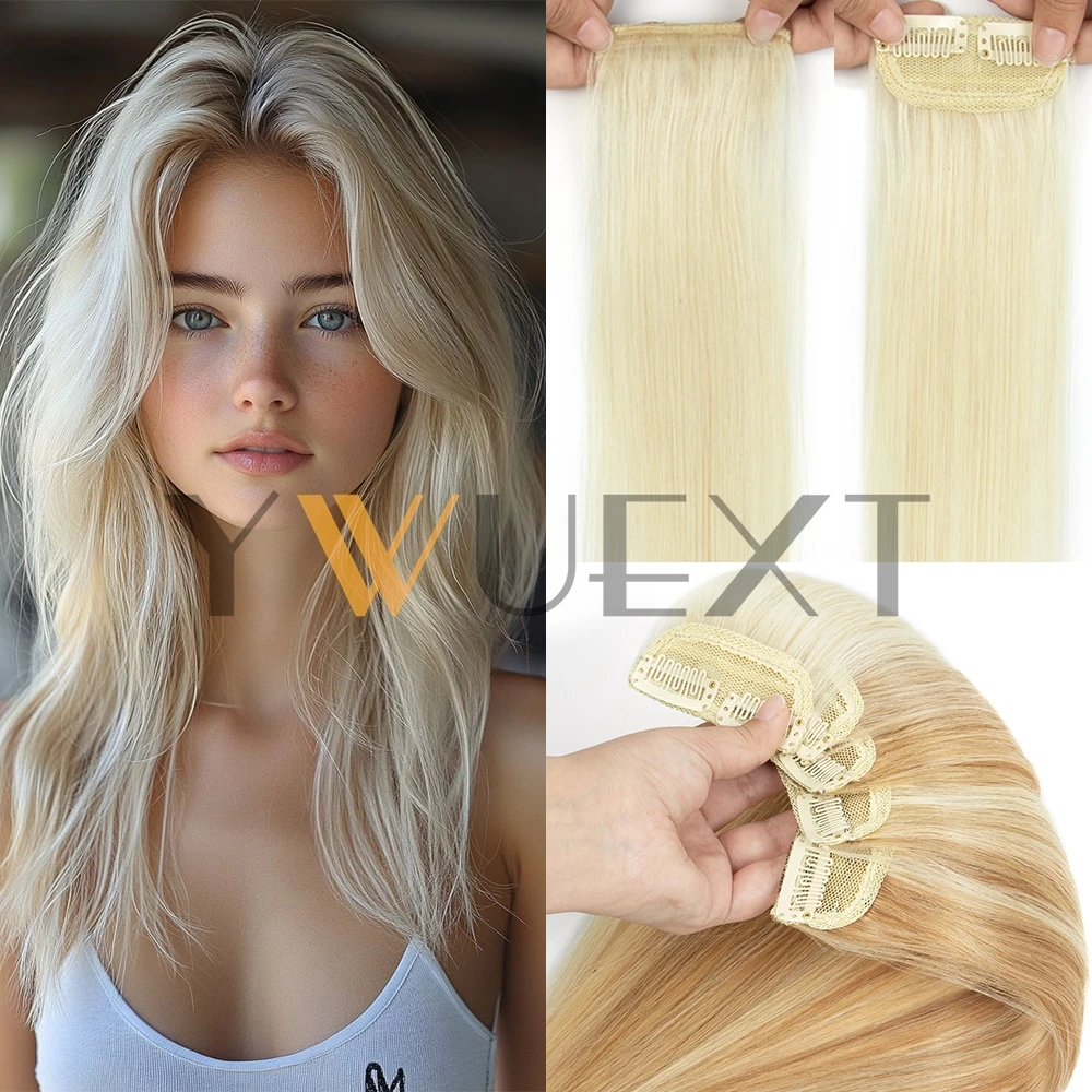 وسادة شعر قصيرة غير مرئية بمشبك في وصلات شعر ريمي بشري 12 "-18" مشبك صغير في الشعر 2 مشبك على آلة لحمة شعر 5 قطعة/الحزمة #1