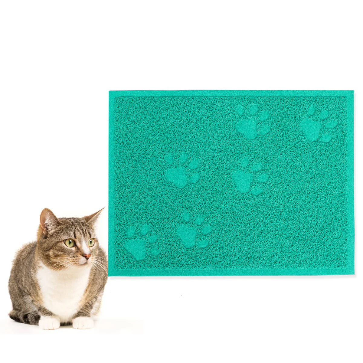 

30 x 40cm Pet Puppy Dog Cat Litter Mat Claws Pet Small Footprint Foot Sleeping Pad Placemat Cleaning Carpet (Lake Blue)