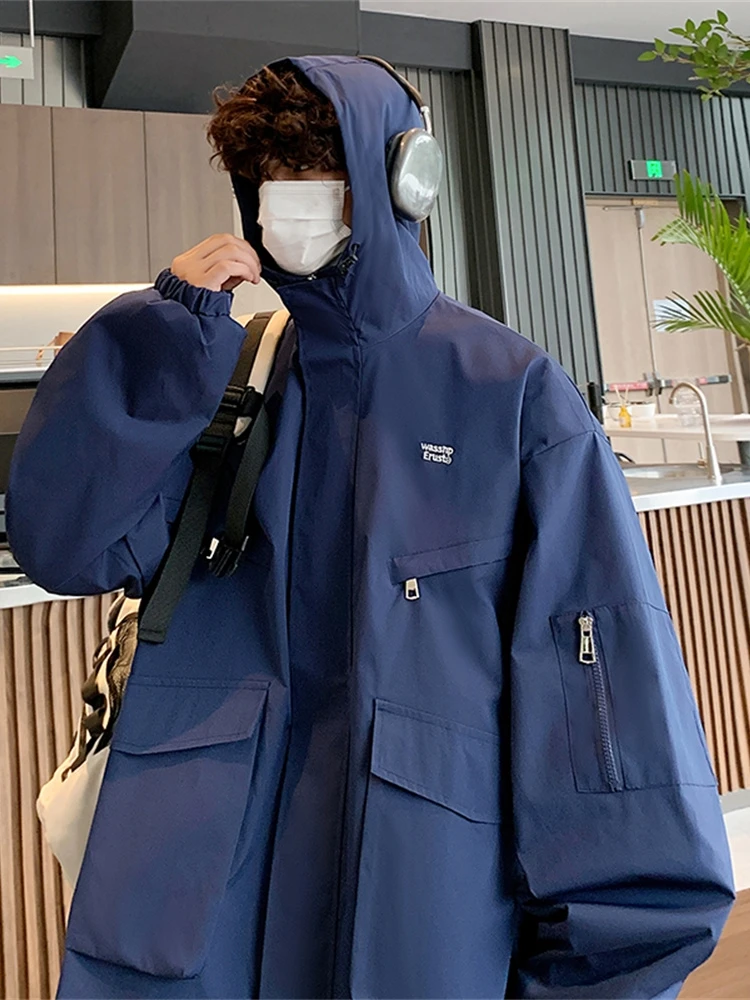 

Мужская уличная куртка Fleece Jaet для осени: ветрозащитная, водонепроницаемая, с капюшоном, для альпинизма, американская функциональная рабочая одежда, стильная рабочая куртка