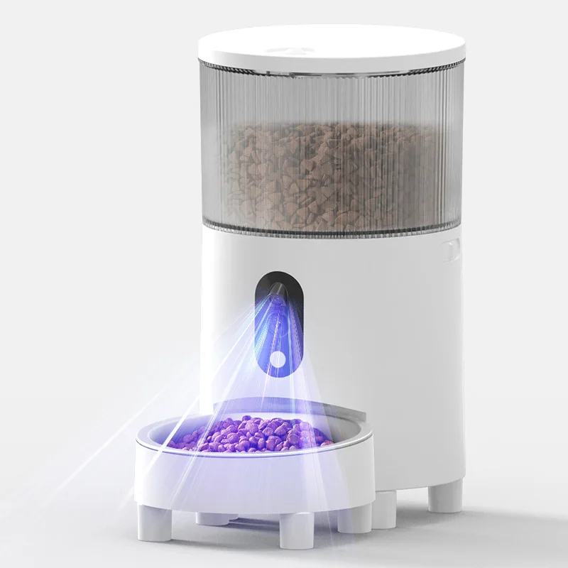 Imagen de Comedero automático para gatos con función de vídeo 4L, cámaras duales Máquina de alimentación inteligente temporizada y cuantitativa para perros y mascotas