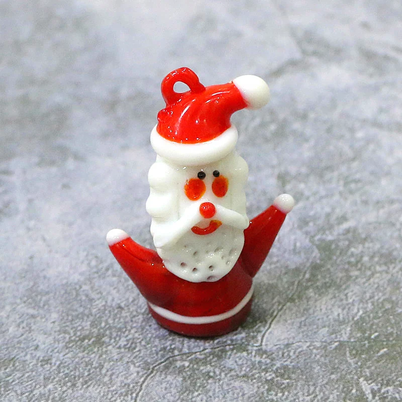 

Santa Claus Glass Pendant Cute Creative Christmas Ornament for Tree Decoration Hanging Accessories Festive Decor New Year Gifts