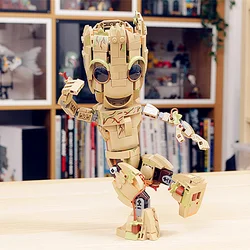 Miniso Marvel I AM Baby Groot Guardians Galaxy Avengers SuperHeroes Model Building Block Bricks Toy Gift Kid