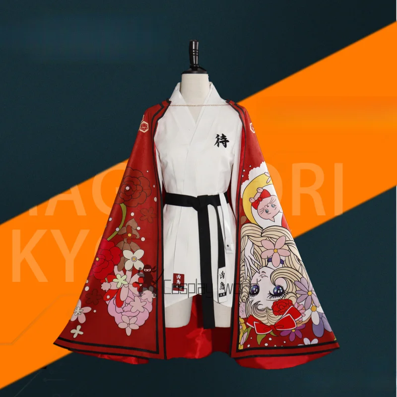 

Game The Hundred Line Cosplay Costume Magadori Kyoshika Printed Cape Dress Uniform Halloween Carnival Party Fantasia Suit