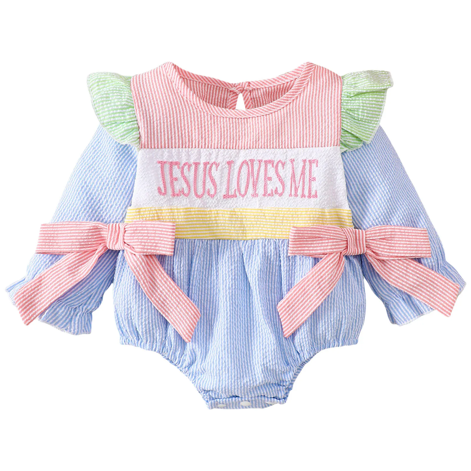 

Baby Girls Bodysuit Newborn Baby Girl Fall Clothes Loves Me Embroidery Bubble Romper Long Sleeve Bodysuit Baptism And Leotard