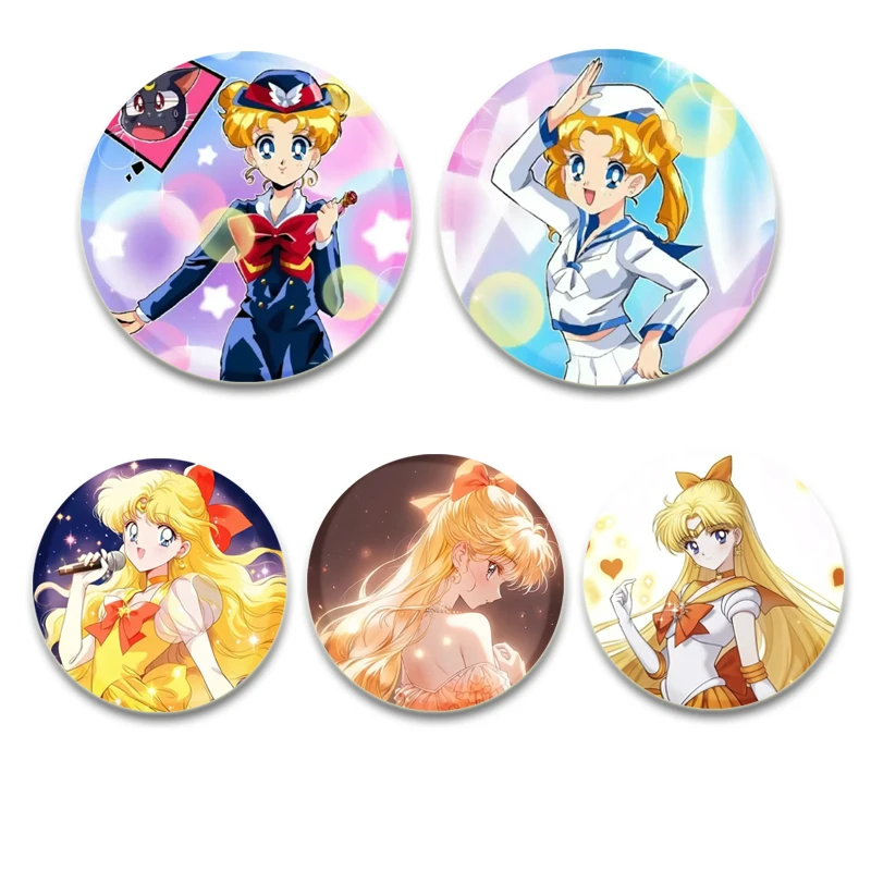 Anime Brooches Cute Cartoon Figure Tsukino Usagi Handmade Broochs Badge DIY Creative Badge on Backpack Jewelry Accessories Gifts