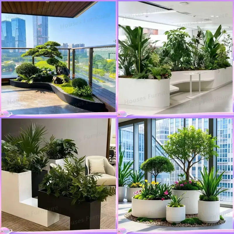 Custom Modern Waterproof Outdoor Flower Pot Eco Friendly Multi Functional Planter for Balcony Terrace Garden Patio Furniture