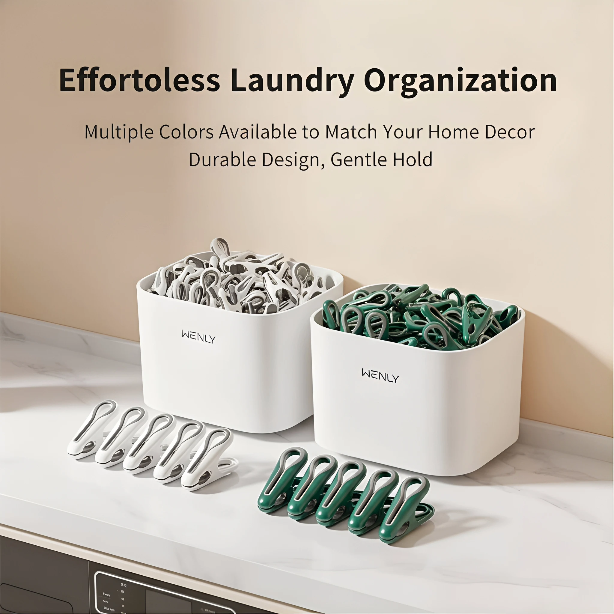 12/24/36pcs Clothes Pins With Storage Basket Household Food Clip Socks Underwear Rack Holder Plastic Laundry Hanging Pegs Clips