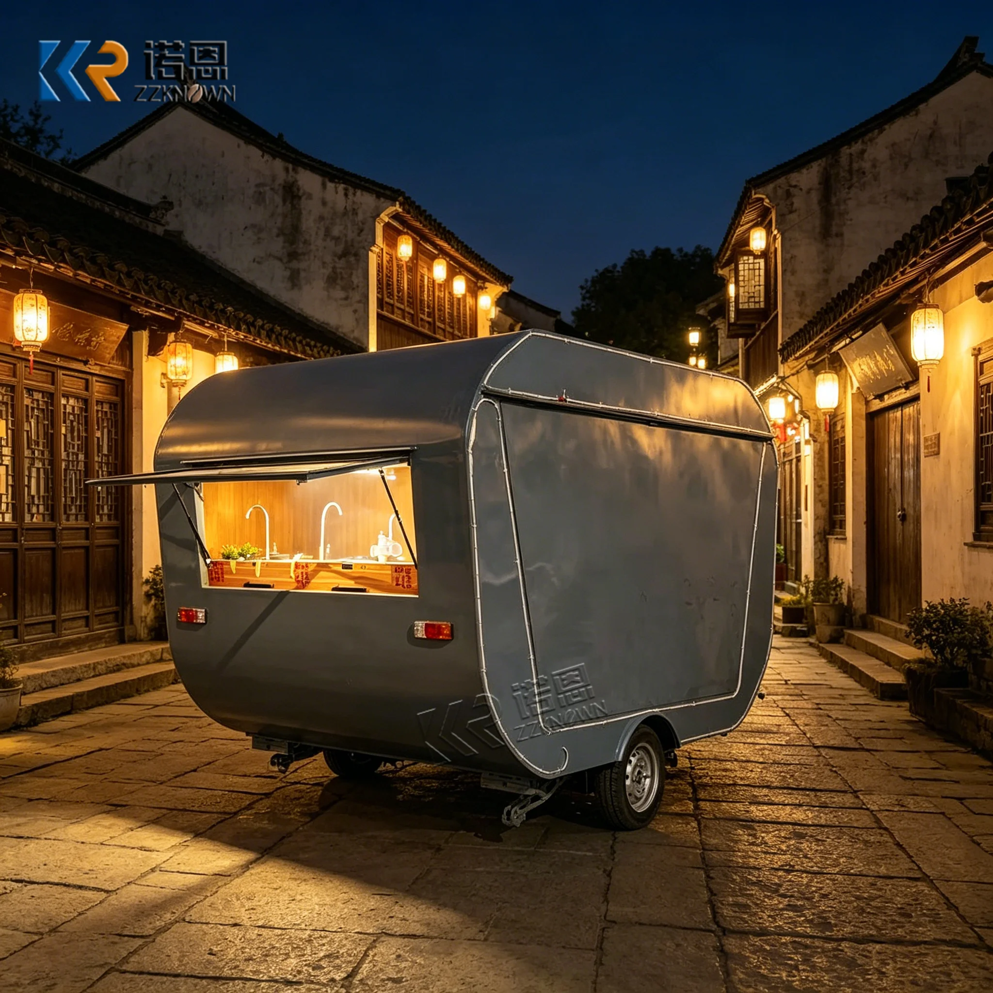 Mobile Kitchen Customized Hot Dog Fast Food Trailer Cart Coffee Shop Pizza Deep Fry Food Trailer Truck for Street Vending