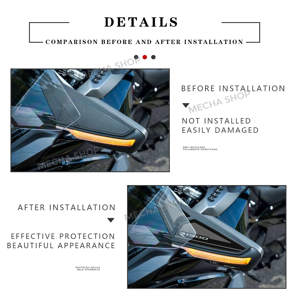 R1300RT Accessories 2025 Handguard Fairing Decals 3D Epoxy Sticker Protection Kit for R 1300 RT R 1300RT 4
