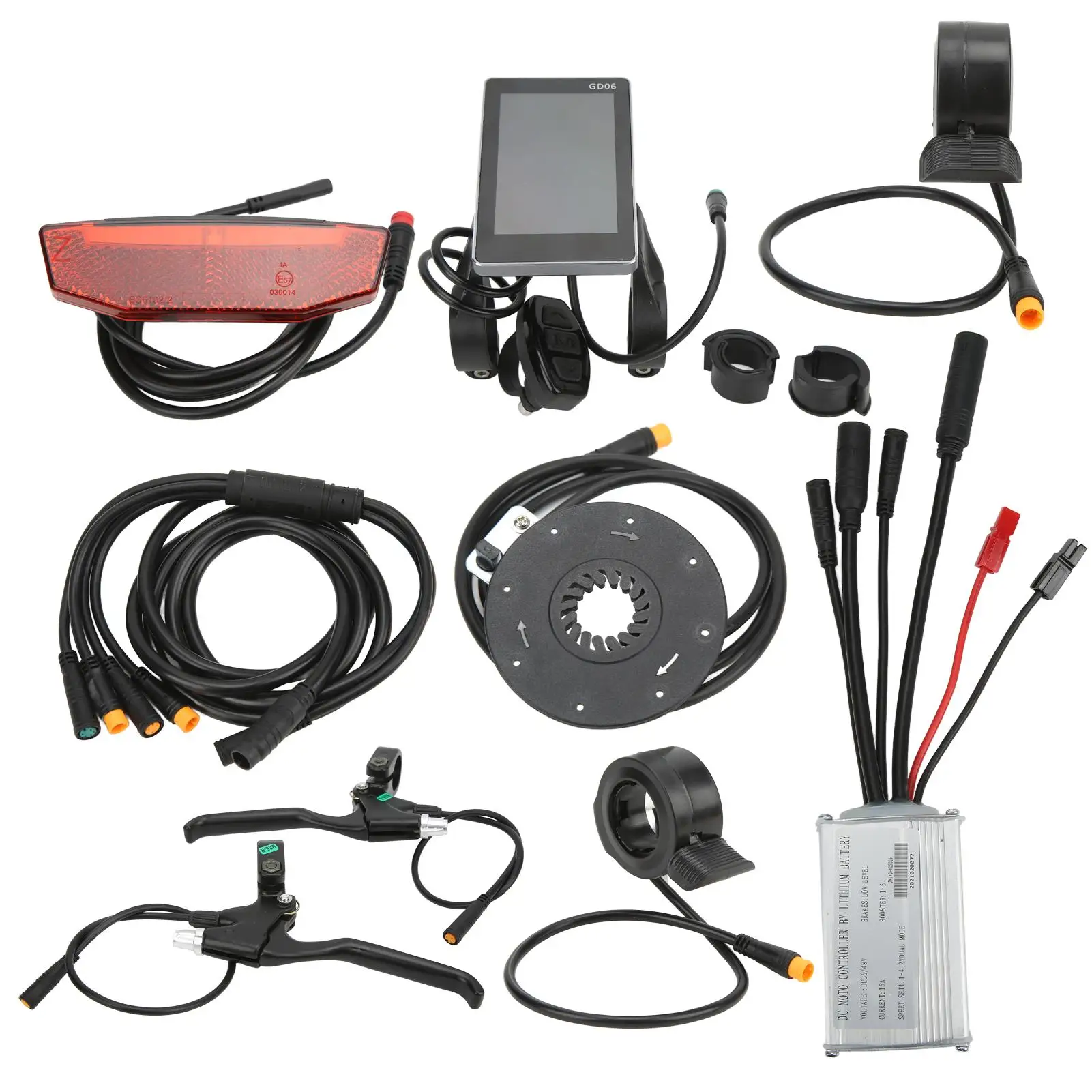 High-Quality Electric Bicycle Conversion Kit - 36V/48V 250W Motor, 15A Controller, Display, Thumb Throttle, Speed Sensor