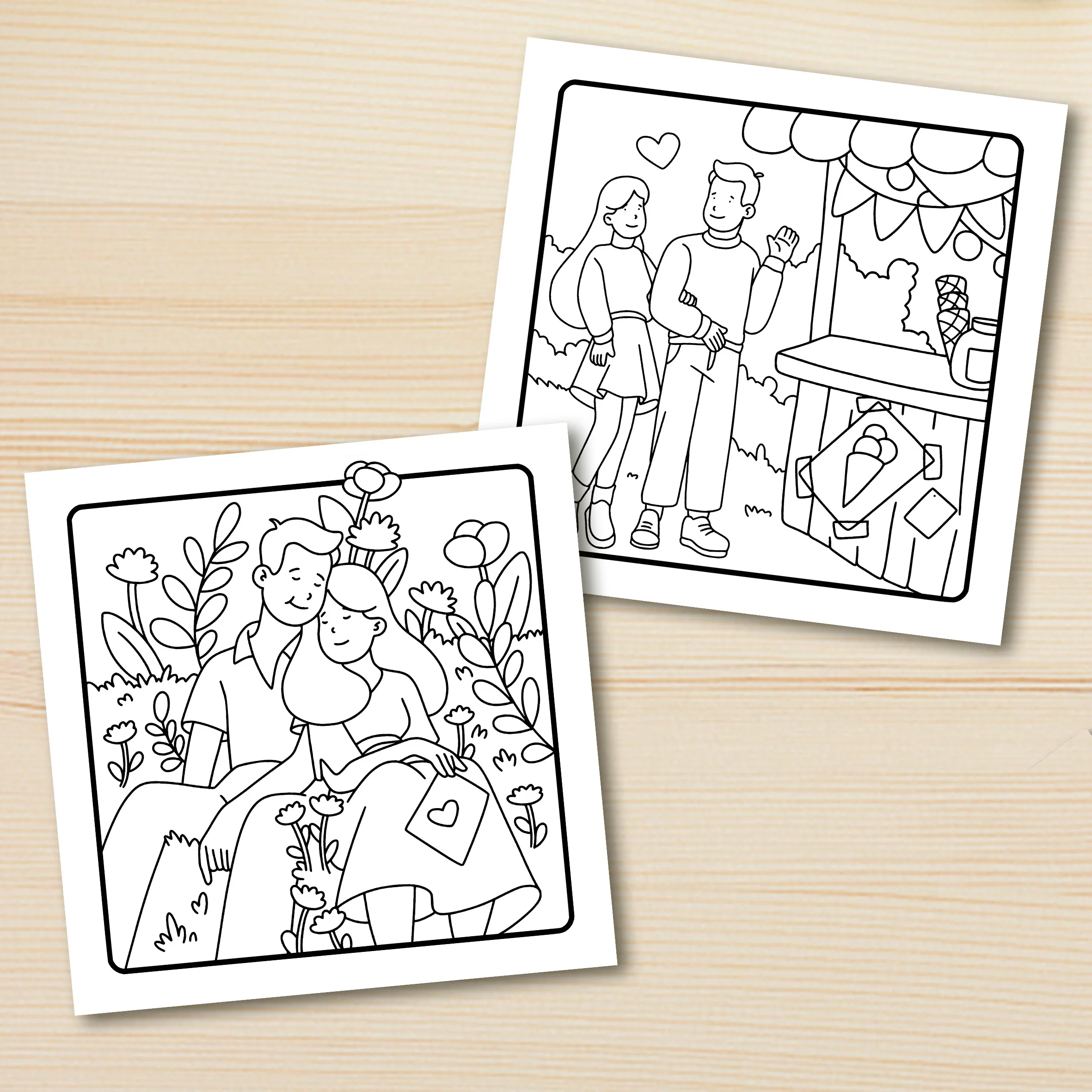 DREAM DATE: Coloring Book for Adults Featuring Cute Cozy Daily Activities for Relaxation (Cozy Spaces Coloring)