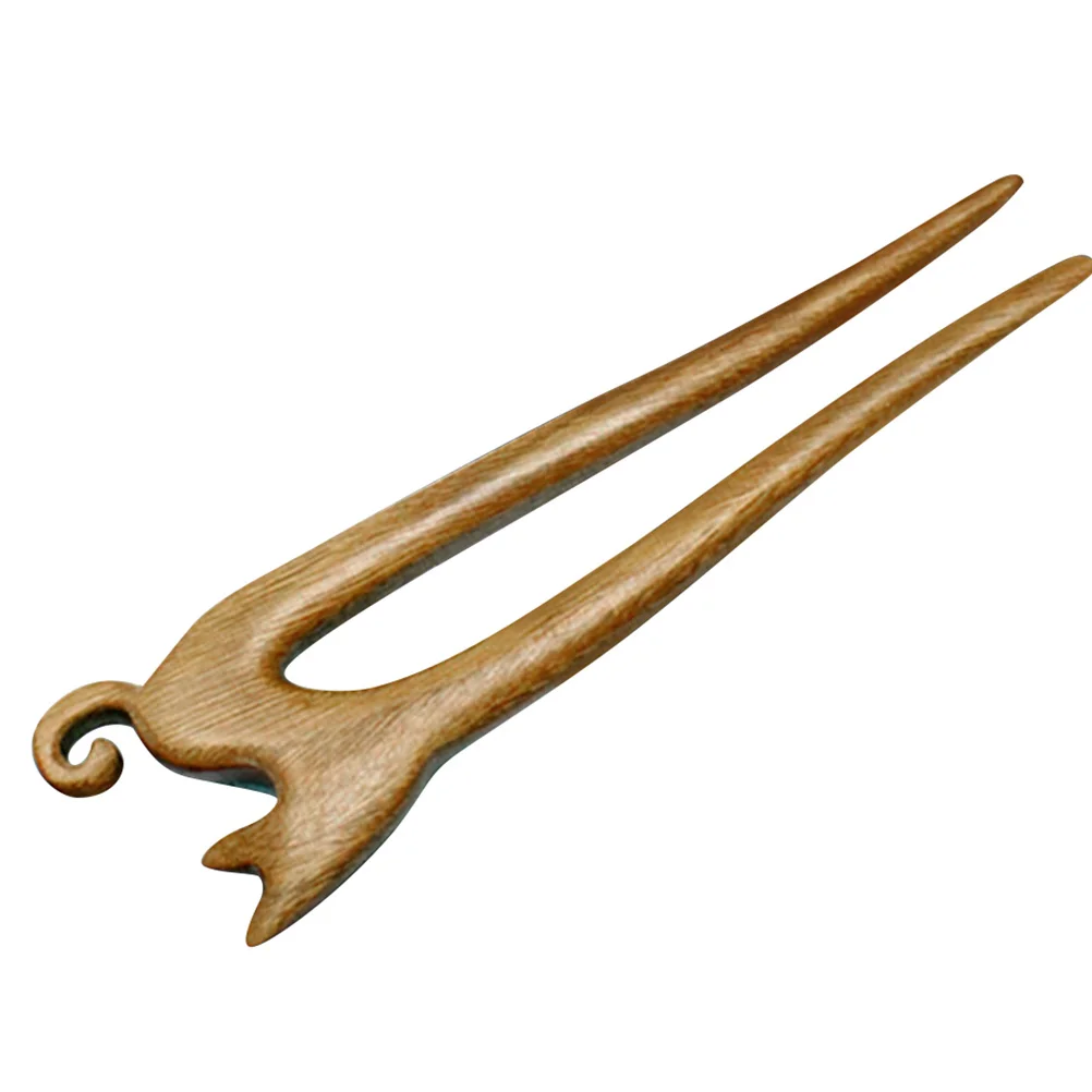 

Green Sandalwood Cat Hairpin Fork Stick Women French Chinese Barrettes Japanese-style