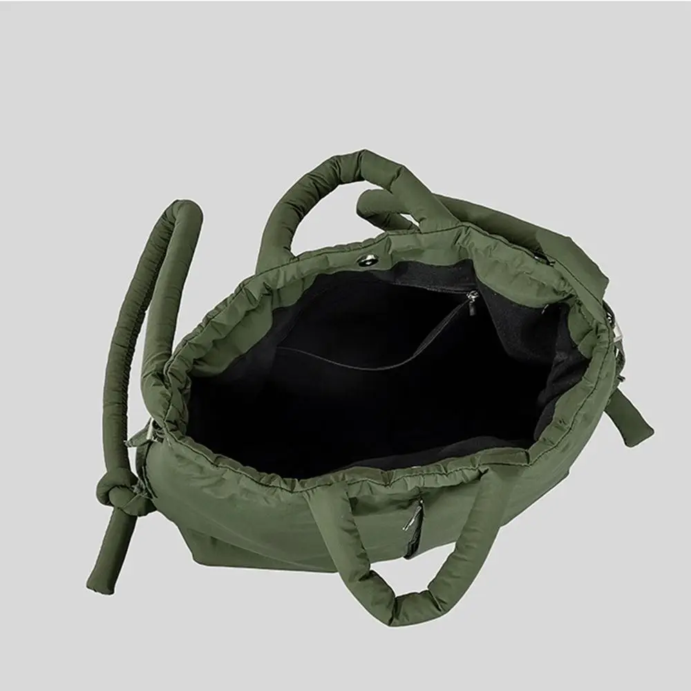 

Простая мягкая нейлоновая сумка-тоут с подкладкой, стеганая, вместительная, легкая, объемная, на шнурке, для пляжа