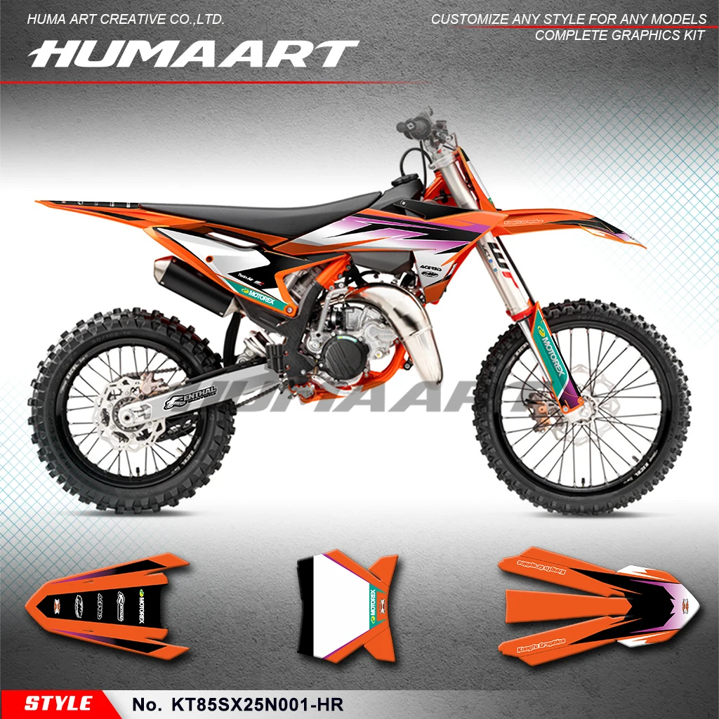 

HUMAART MX Graphics Stickers Complete for KTM SX85 SX 85 2025 2026, Rebuild Kit, KT85SX25N001-HR