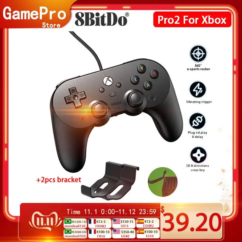 Top 8BitDo Pro 2 Wired USB Gamepad Controller for Xbox Series X/Xbox Series S/Xbox One For Windows10/11