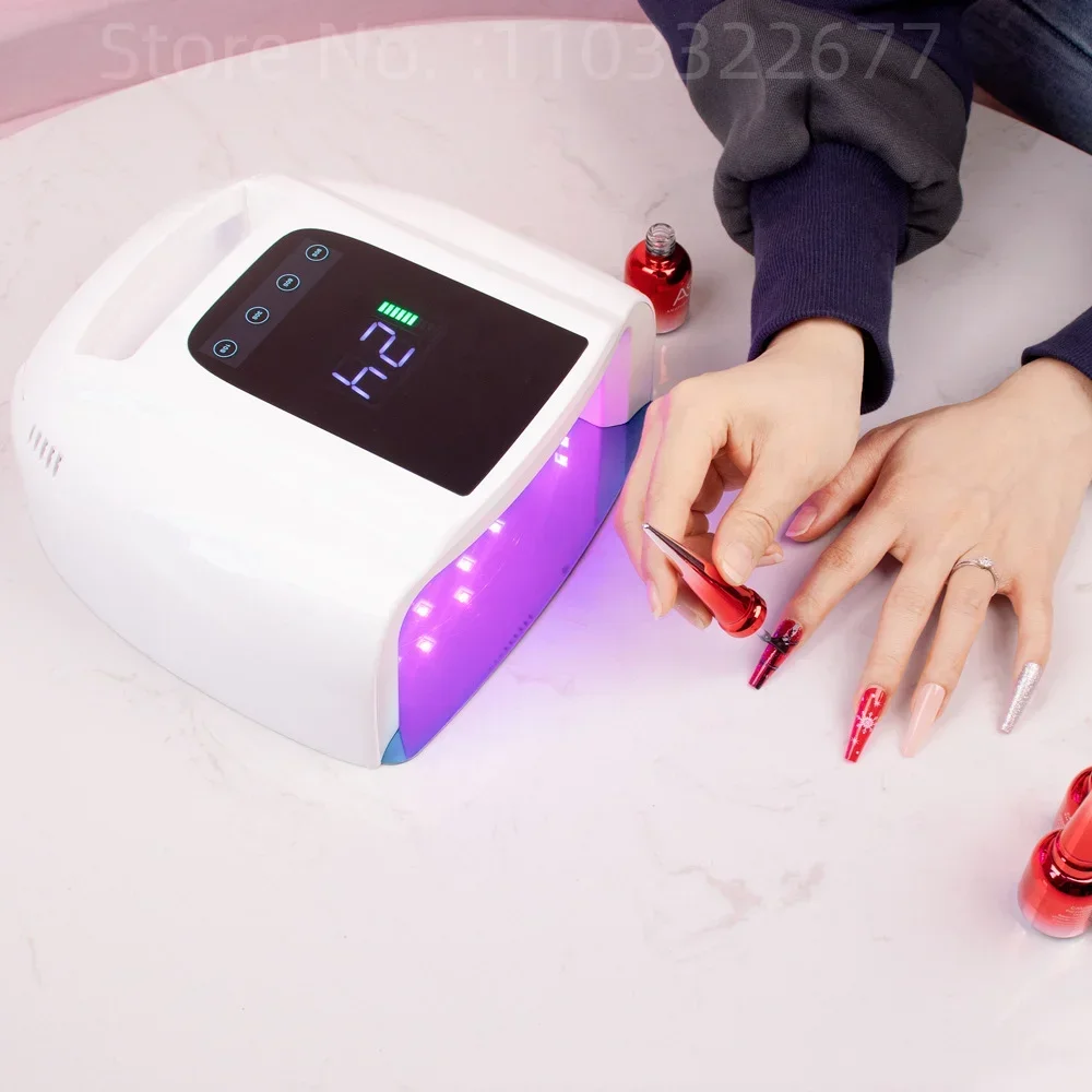 96W Rechargeable Nail Lamp with Handle Wireless Professional UV Led Lamp Gel Polish Nail Drying for Nail Polish Manicure Tools