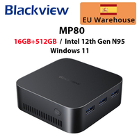 Blackview MP80 Mini PC Intel 12th N95 16GB+512GB Mini Desktop Computer Support Dual LAN 3*HDMI USB 3.0 WiFi 2.4/5G 4K UHD NEW