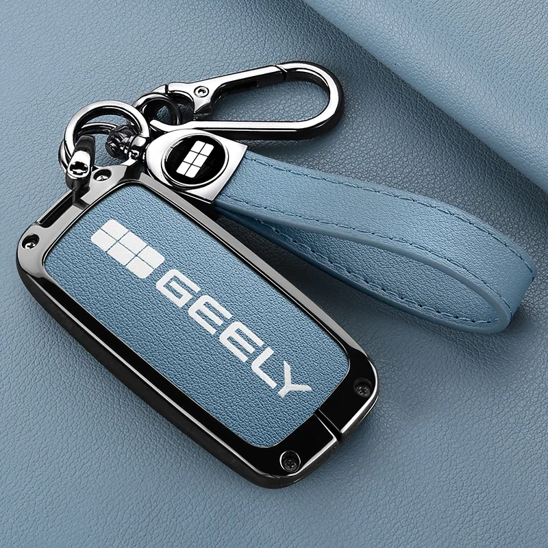 NEW Zinc Alloy Protection Shell For Geely EX5 Galaxy Starship 7 EM-i L7 Model E8 E5 Car Smart Remote Key Case Cover Accessory
