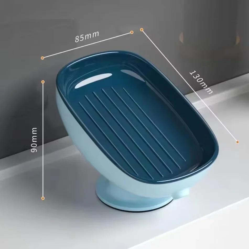 Self Draining Soap Holder, Strong Suction Cup Storage Rack, Portable Bathroom Kitchen Sponge Organizer