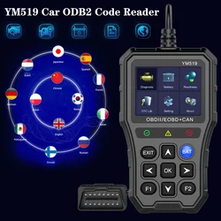 Car Diagnostic Tool Multi-language Code Reader OBD2 Code Reader YM519 Check Engine System Battery Tester Fault Code Scanner