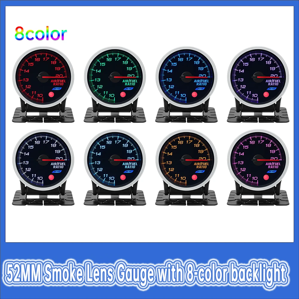 2 Inch 52MM Smoke Lens Gauge Car Turbo Boost Meter Oil Pressure Meter 3Bar 2Bar PSI Turbo Gauge 8 Colors Backlight With Electron