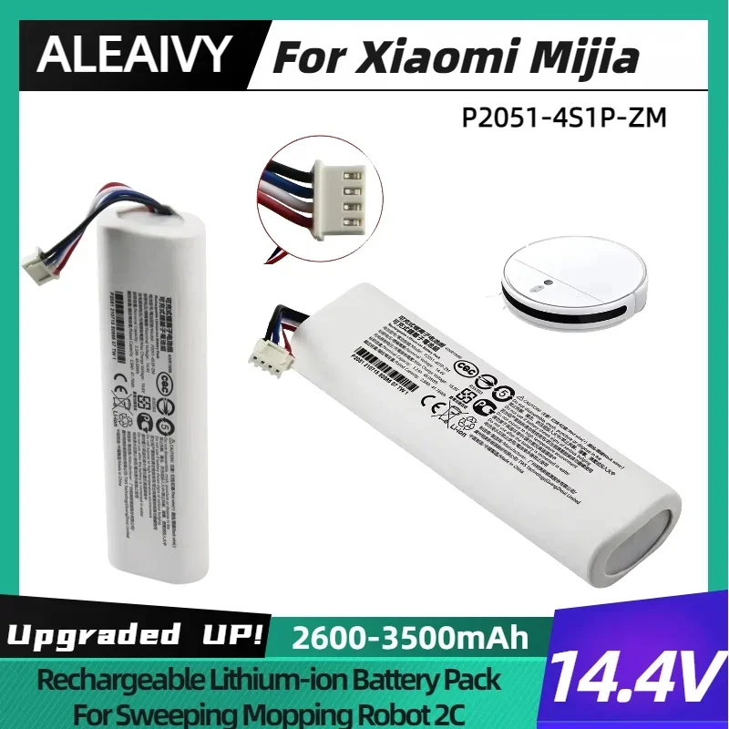 

Original 2600mAh Rechargeable Lithium-ion Battery Pack P2051-4S1P-ZMFor Xiaomi Mijia Mi Sweeping Mopping Robot Vacuum Cleaner 2C