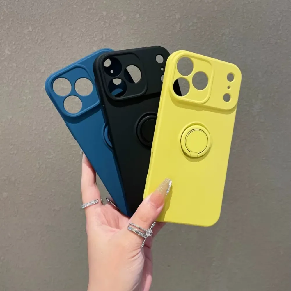 حافظة هاتف واقية ناعمة من السيليكون المقاوم للصدمات مع حامل حلقي لهاتف iPhone 17/16/15/14/13/12/11 pro Max plus - تصميم أنيق #5