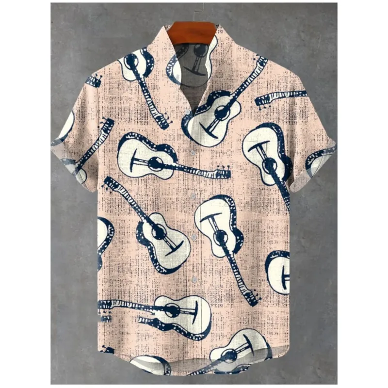 

Striped Pattern Linen Shirt Summer Street Short Sleeved 3D Printed Top Button Up Shirt Lapel Shirt Men Clothing Fashion 2025