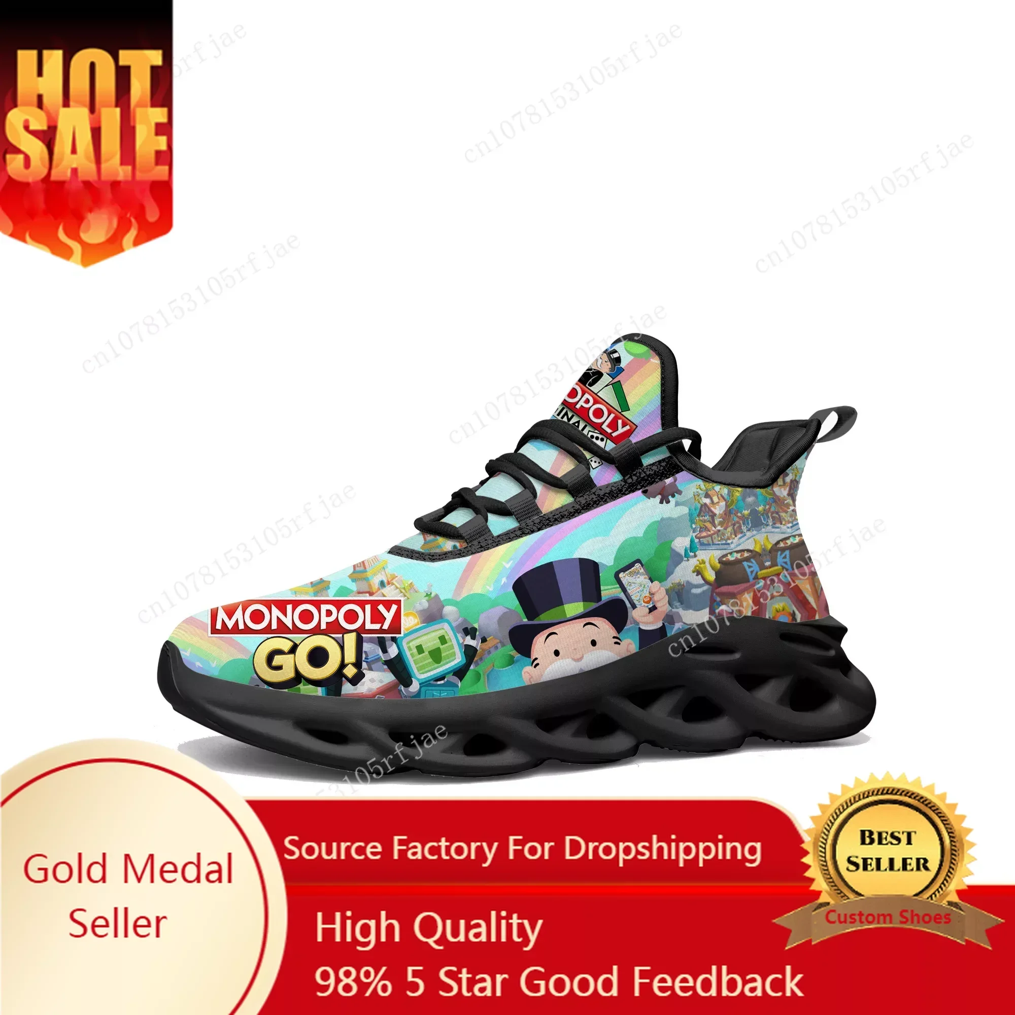 

Monopoly Go Flats Sneakers Cartoon Game Men Women Teenager Sports Running Shoes Fashion High Quality Tailor Made Lace Up Shoes